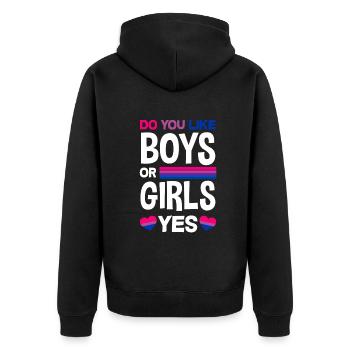 Bisexuel LGBTQ+ Bi LGBTQ - Veste à capuche bio Premium Unisexe - noir - Dos - Nico (187cm)