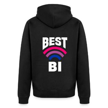 Bisexuel LGBTQ+ Bi LGBTQ - Veste à capuche bio Premium Unisexe - noir - Dos - Nico (187cm)