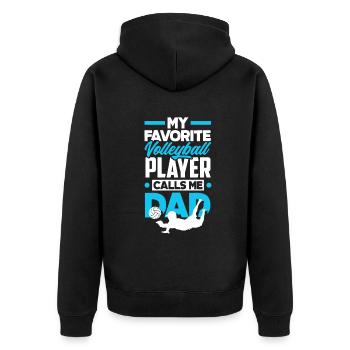 Drôle de volleyball Papa Cadeau - Veste à capuche bio Premium Unisexe - noir - Dos - Nico (187cm)