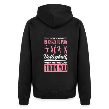 Lustiges Volleyball Geschenk Volleyball Team - Unisex Premium Bio Zip Hoodie - Schwarz - Hinten - Nico (187cm)
