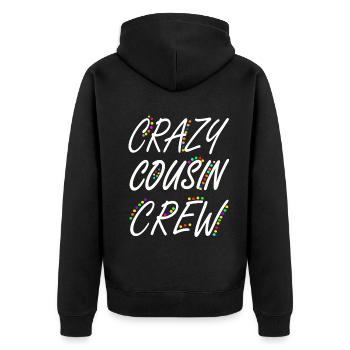Crazy Cousin Crew Matching Family For Boys Girls - Unisex Premium Organic Zip Hoodie - black - Back - Nico (187cm)