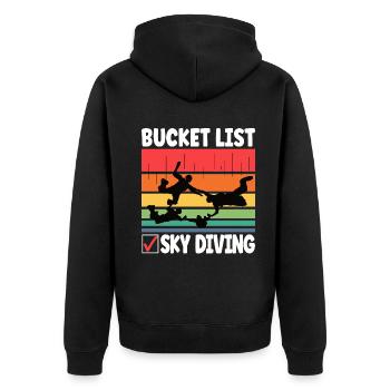 Bucket List Skydiving Funny Skydiver Skydiving - Unisex Premium Organic Zip Hoodie - black - Back - Nico (187cm)