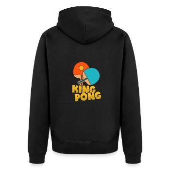 König des Ping Pong für Tischtennis-Spieler - Unisex Premium Bio Zip Hoodie - Schwarz - Hinten - Nico (187cm)