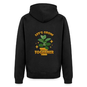 Plant: Let's grow together - Unisex Premium Organic Zip Hoodie - black - Back - Nico (187cm)