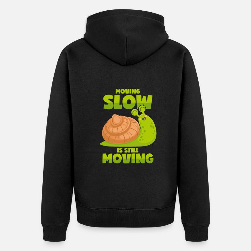 Langsame Schnecke - Motivation - Unisex Premium Bio Zip Hoodie - Schwarz