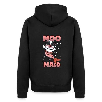 Vache + Sirène = Moomaid - Veste à capuche bio Premium Unisexe - noir - Dos - Nico (187cm)
