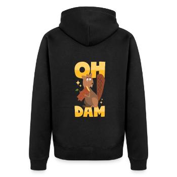 Beaver puns - Unisex Premium Organic Zip Hoodie - black - Back - Nico (187cm)