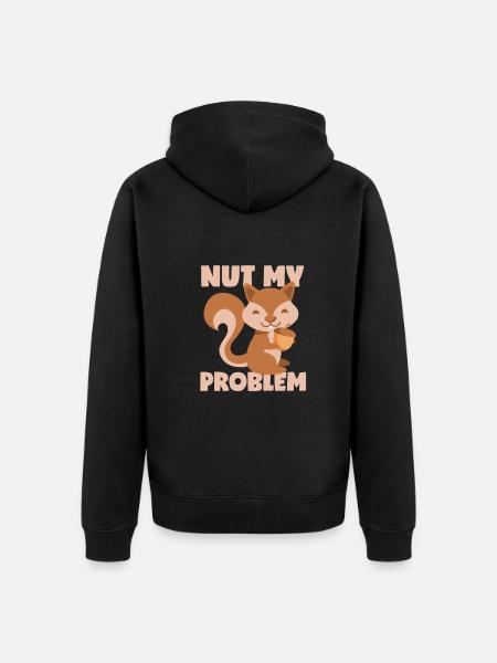 Eichhörnchen: Nicht mein Problem! - Unisex Premium Bio Zip Hoodie - Schwarz