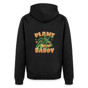Pflanzen-Papa - Plant Daddy - Unisex Premium Bio Zip Hoodie - Schwarz - Hinten - Nico (187cm)