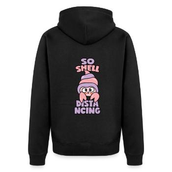 Bernard-l’ermite - Distanciation sociale - Veste à capuche bio Premium Unisexe - noir - Dos - Nico (187cm)