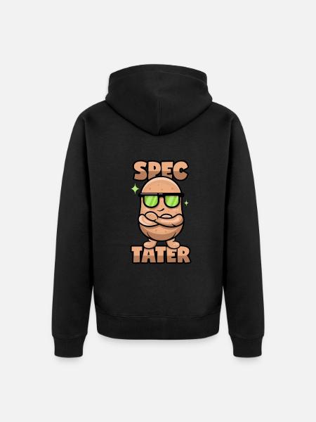 Potato with glasses - Unisex Premium Organic Zip Hoodie - black
