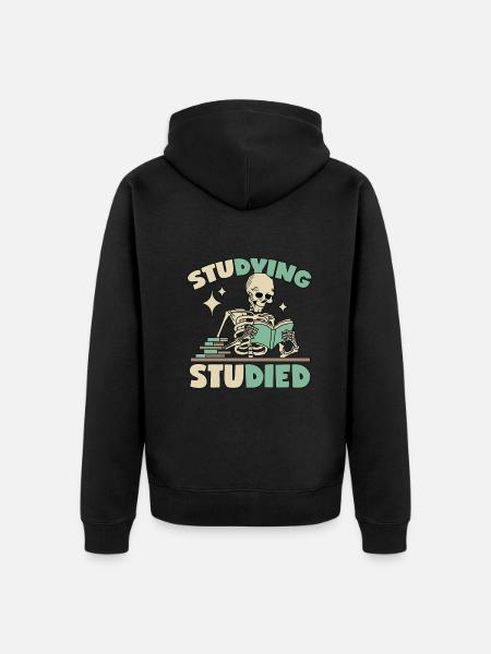 Skeleton in learning - Unisex Premium Organic Zip Hoodie - black