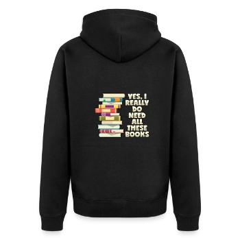 Collectionneurs de livres - Veste à capuche bio Premium Unisexe - noir - Dos - Nico (187cm)