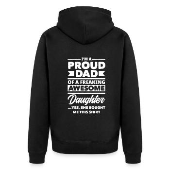 Papa Père Cadeau de la fête des pères - Veste à capuche bio Premium Unisexe - noir - Dos - Nico (187cm)