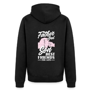 Papa Père Cadeau de la fête des pères - Veste à capuche bio Premium Unisexe - noir - Dos - Nico (187cm)