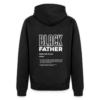 Papa Père Cadeau de la fête des pères - Veste à capuche bio Premium Unisexe - noir - Dos - Nico (187cm)