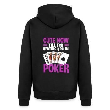 Joueur de poker Joueur de poker Cadeau de poker - Veste à capuche bio Premium Unisexe - noir - Dos - Nico (187cm)