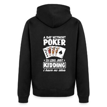 Joueur de poker Joueur de poker Cadeau de poker - Veste à capuche bio Premium Unisexe - noir - Dos - Nico (187cm)