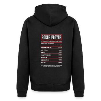 Joueur de poker Joueur de poker Cadeau de poker - Veste à capuche bio Premium Unisexe - noir - Dos - Nico (187cm)