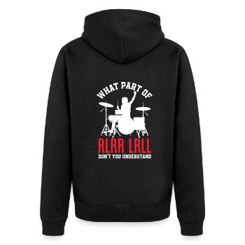 Schlagzeug Schlagzeuger Geschenk - Unisex Premium Bio Zip Hoodie - Schwarz - Hinten - Nico (187cm)