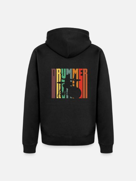 Drums Drummer Gift - Veste à capuche bio Premium Unisexe - noir