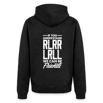 Schlagzeug Schlagzeuger Geschenk - Unisex Premium Bio Zip Hoodie - Schwarz - Hinten - Nico (187cm)