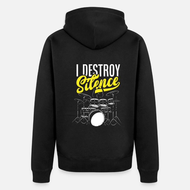 Schlagzeug Schlagzeuger Geschenk - Unisex Premium Bio Zip Hoodie - Schwarz