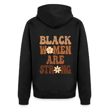 Les femmes noires sont fortes Mois de l’histoire des Noirs - Veste à capuche bio Premium Unisexe - noir - Dos - Nico (187cm)