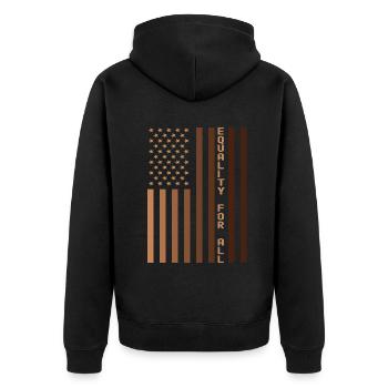 Equality For All Black History Month Women Men - Unisex Premium Organic Zip Hoodie - black - Back - Nico (187cm)