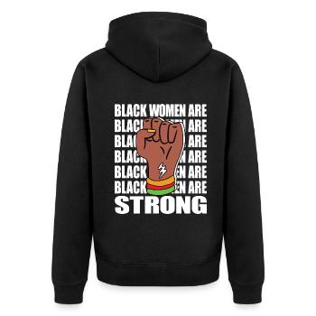Les femmes noires sont fortes Mois de l’histoire des Noirs Femmes - Veste à capuche bio Premium Unisexe - noir - Dos - Nico (187cm)