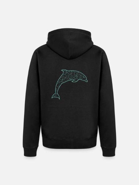 Delfin, Dolphin - Unisex Premium Bio Zip Hoodie - Schwarz