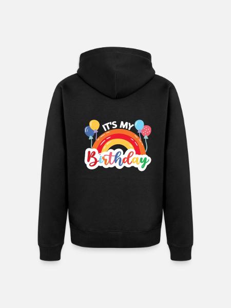 È il mio compleanno Design divertente per la festa di compleanno - Premium økologisk unisex-hættejakke - sort
