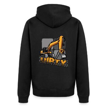 excavator driver construction site excavator construction vehicle - Unisex Premium Organic Zip Hoodie - black - Back - Nico (187cm)