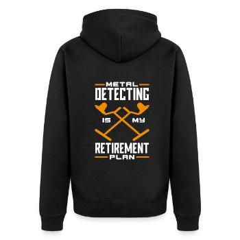 Funny Probing Metal Detector Detector - Unisex Premium Organic Zip Hoodie - black - Back - Nico (187cm)