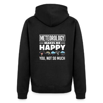 Meteorologist Meteorology Storm Chaser Gift - Unisex Premium Organic Zip Hoodie - black - Back - Nico (187cm)