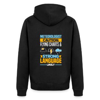Meteorologist Meteorology Storm Chaser Gift - Unisex Premium Organic Zip Hoodie - black - Back - Nico (187cm)