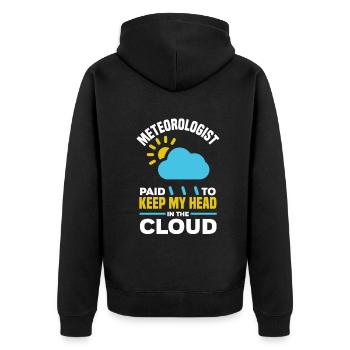 Meteorologist Meteorology Storm Chaser Gift - Unisex Premium Organic Zip Hoodie - black - Back - Nico (187cm)