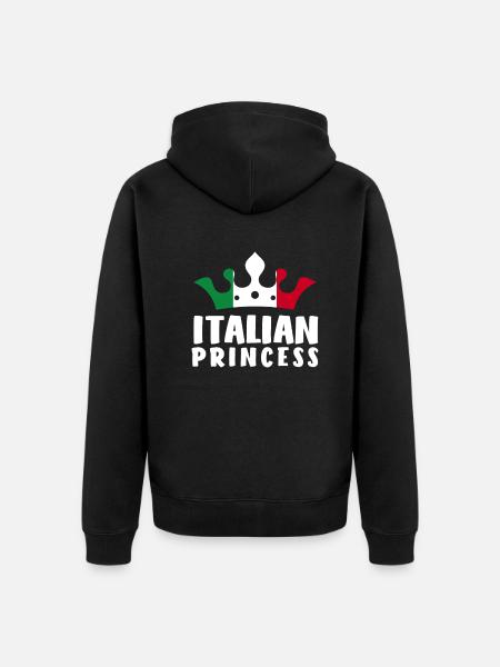Italian Princess Funny Italy Gift - Unisex Premium Organic Zip Hoodie - black