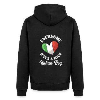 Drôle de cadeau Italie - Veste à capuche bio Premium Unisexe - noir - Dos - Nico (187cm)