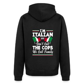 Lustiges Italien Geschenk - Unisex Premium Bio Zip Hoodie - Schwarz - Hinten - Nico (187cm)
