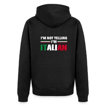 Drôle de cadeau Italie - Veste à capuche bio Premium Unisexe - noir - Dos - Nico (187cm)