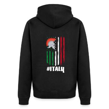 Lustiges Italien Geschenk - Unisex Premium Bio Zip Hoodie - Schwarz - Hinten - Nico (187cm)