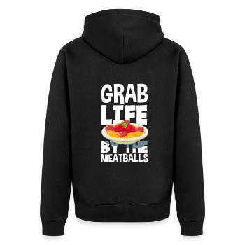 Lustiges Italien Geschenk - Unisex Premium Bio Zip Hoodie - Schwarz - Hinten - Nico (187cm)