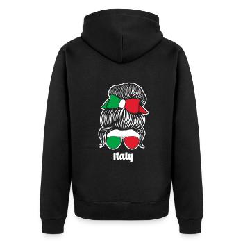 Lustiges Italien Geschenk - Unisex Premium Bio Zip Hoodie - Schwarz - Hinten - Nico (187cm)
