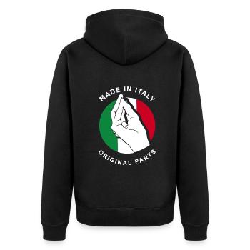 Drôle de cadeau Italie - Veste à capuche bio Premium Unisexe - noir - Dos - Nico (187cm)