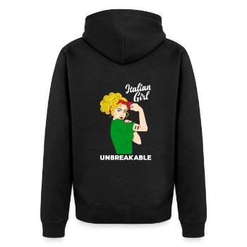 Lustiges Italien Geschenk - Unisex Premium Bio Zip Hoodie - Schwarz - Hinten - Nico (187cm)