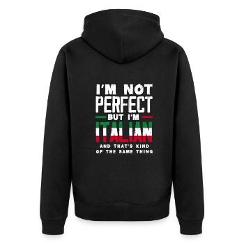 Lustiges Italien Geschenk - Unisex Premium Bio Zip Hoodie - Schwarz - Hinten - Nico (187cm)