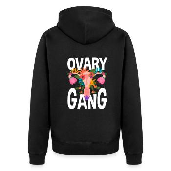 Feminismus Feministin - Unisex Premium Bio Zip Hoodie - Schwarz - Hinten - Nico (187cm)