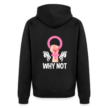 Feminismus Feministin - Unisex Premium Bio Zip Hoodie - Schwarz - Hinten - Nico (187cm)