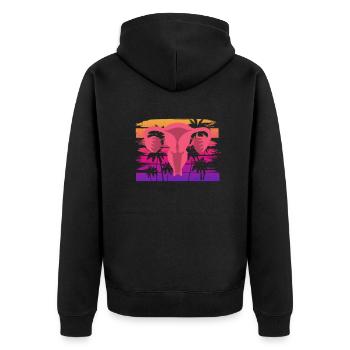 Feminismus Feministin - Unisex Premium Bio Zip Hoodie - Schwarz - Hinten - Nico (187cm)